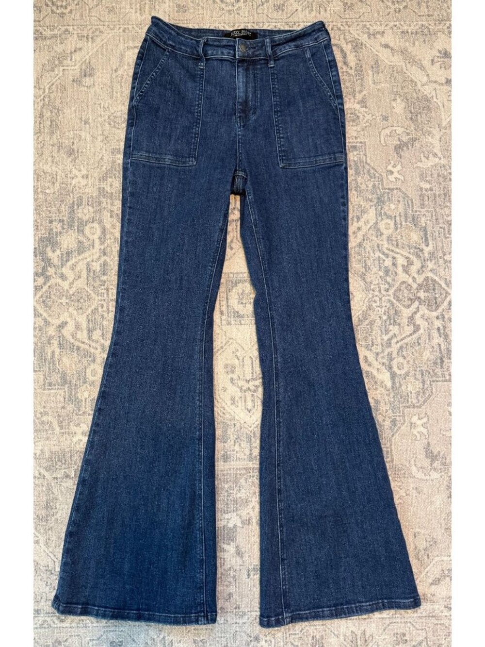 Judy Blue Women's Blue High Rise Flare Leg Denim Jeans Size 5 Retro Boho
